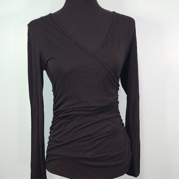 Long Sleeve V-Neck Wrap Style Shirt Size Large - Picture 1 of 6
